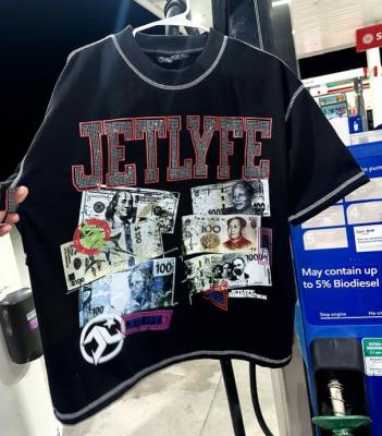 China Custom Reversible Stitch Oversized DTG Screen Printing T-shirt Logo 100% Cotton Heavyweight Tee Rhinestone Boxy T Shirt for sale