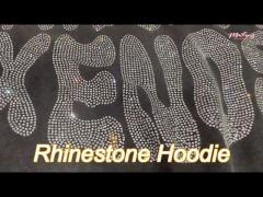 custom streetwear heavyweight french terry cotton acid wash pullover rhinestone cropped hoodie men