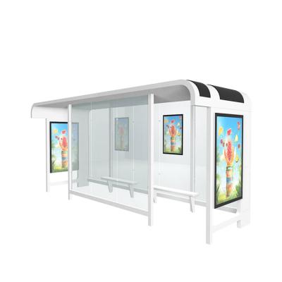 China Solar Powered Outdoor Bus Stop Vanity Shelter City Furniture Prefab Professional Construction for sale