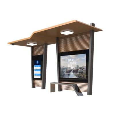 China City Furniture Outdoor Prefab Bus Shelter Urban Hot Galvanized Solar Station for sale