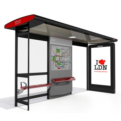 China Bus Stop Outdoor Factory City Furniture Street Metal Bus Stop Shelter Design for sale