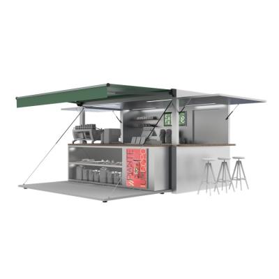 China Modern Portable Container Coffee Shop Kiosk 20ft Steel Structure Container House Prefab Coffee Shop for sale