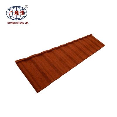 China Modern South African Style 0.4mm Colored Stone Coated Galvanized Metal Roof Tile for sale