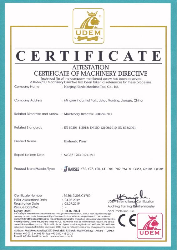 CE - Nanjing Harsle Machine Tool Co., Ltd.