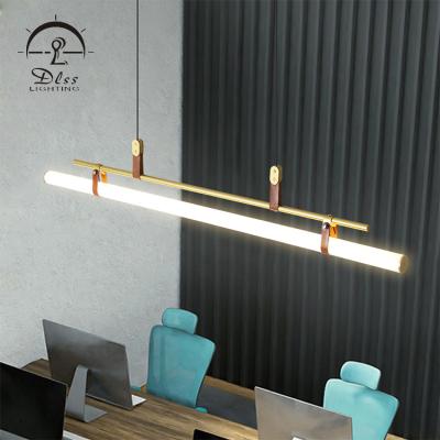 China New Design Classic Aluminum Style Raw Material Office Living Room Restaurant Hanging Tube LED Pendant Light for sale