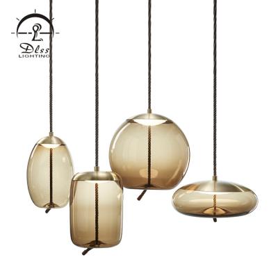 China Modern Modern Lighting Fixtures Restaurant Ceiling Iron Glass Hanging Pendant Lamp for sale