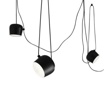 China Zhongshan Modern Best Selling Modern Black Simple Creative Art Suspended Wire Pendant Lighting for sale