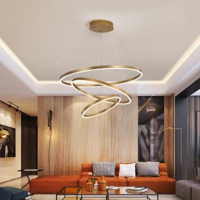 China Quality Raw Material Modern Gold Acrylic Aluminum Industrial Pendant Light Lighting for sale