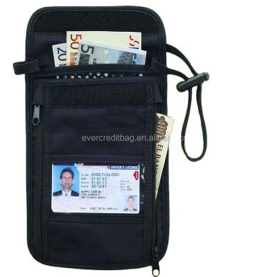 China Anti Theft Anti Theft Neck Stash RFID Blocking Passport Holder Travel Hidden Wallet Pocket for sale