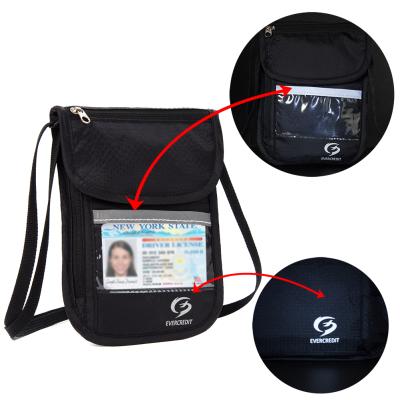 China RFID Blocking Protects RFID Neck Stash Pouch Travel Holder Passport ID Wallet Bag for sale