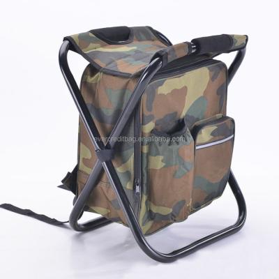 China Outdoor Foldable Food Backpack Chair With Cooler Bag Hiking Camping Fishing Beach Bag for sale