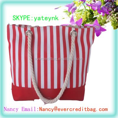 China Fashion Customized Promotional Large Canvas Beach Tote Bag for sale