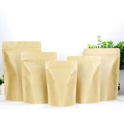 China White Brown Kraft Paper Stand Recyclable Zip Lock Up Pockets Zipper Seal Craft Food Paper Bag With Window for sale