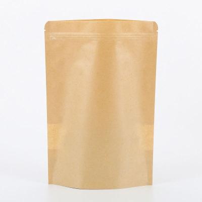 China Popular Recyclable All Size Kraft Paper Bags Stand Up Food Grade Bags Window Zipper Paper Bag for sale