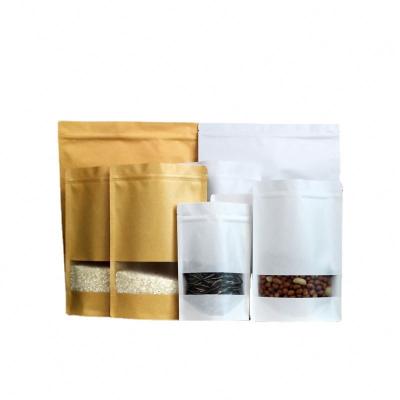 China Reasonable Price Recyclable Stand Pouch Bag Kraft Paper Zipper Lock Bags For Snack for sale