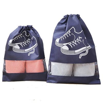 China Recyclable Eco - Friendly Promotion Printed PP Shoes Drawstring Bag Customized Logo for sale