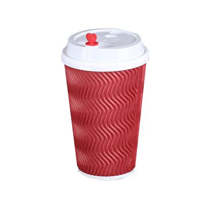 China /Recyclable/Bio-degradable Disposable Most Popular Wholesale Ripple Single Double Wall Hot Drinking Disposable Paper Cup 10oz for sale