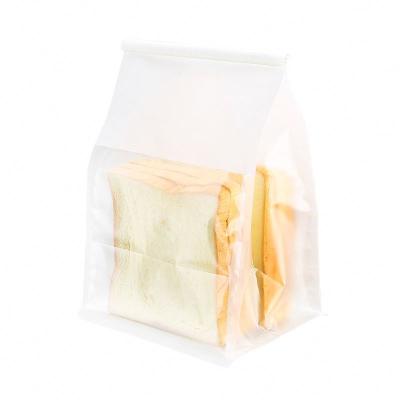 China Custom Wholesale Price Cotton Greaseproof Paper Toast Bag Clear Window Packaging Bag Recyclable and Eco-Friendly With Tin Tie for sale