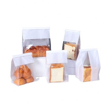 China Recyclable and Eco-Friendly Transparent Bakery Paper Bag Self Seal Self Seal Toast Toast Bag Window Packaging Bag With Tin Tie for sale