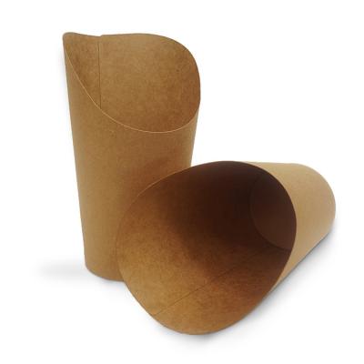 China Disposable Biodegradable Take Out Paper French Fries Cup , Paper Scoop Cup For Potato Chips for sale