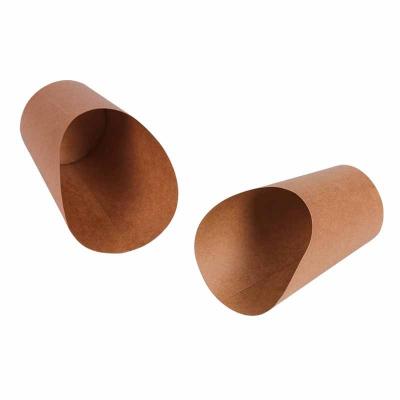 China Disposable Disposable Take Away Brown Kraft Paper Fries Buckets Cup For Chip for sale