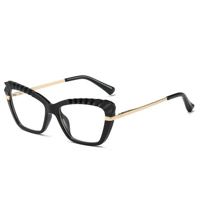 China For Reading Glass Fashion Cat Eye Thin Plastic Blue Light Optical Frames Glass Monocle for sale