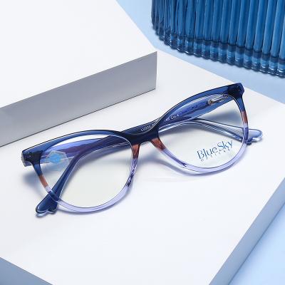 China Acetate Optical Frames Mens Womens Retro Round Acetate Anti Blue Light Eye Sight Glass Optical Monocle for sale