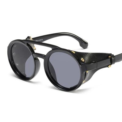 China Manfacture Fasion Sunglasses Mens UV Stop Round Exclusive Steampunk Sunglasses for sale