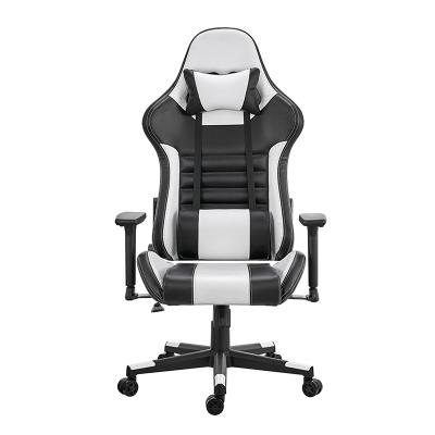 China Weway 2021 Customized Light Sillas Rotating White Leather Blue Gamer Led RGB Gaming Chair for sale