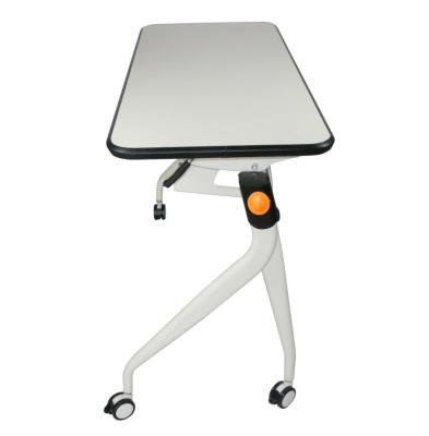 China Foldable Office Furniture Folding Stackable Training Desks Meeting Conference Room Tables With Wheels for sale