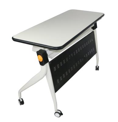 China Foldable Office Furniture Folding Stackable Training Desks Meeting Conference Room Tables With Wheels for sale