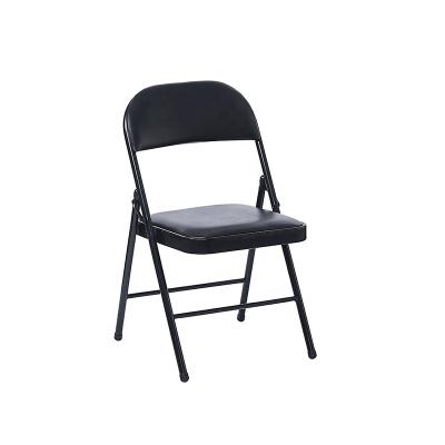 China Modern Hot Sale Metal Frame Black Back And PU Seat Lounge Chair Meeting Room Training Chairs Portable Folding Chair for sale