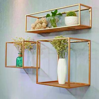 China Universal Wall Mounted Stocked Metal Decorations Storage Shelf Rack for sale