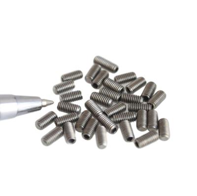 China Worm resistant din913 M3x6 rust hex socket set worm screws with flat point Gr1 Gr2 titanium screws for sale