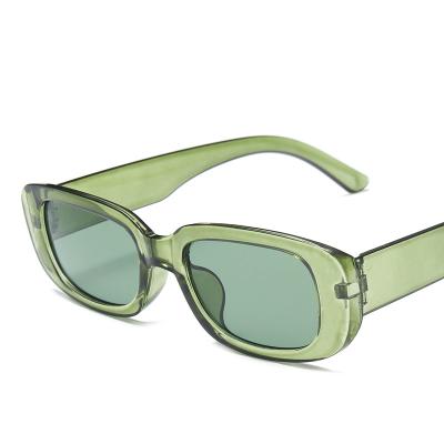 China N-16123 European and American trend Anti-blue and anti-ultraviolet olive green colored glasses female Central Institute of Statistics street shooting small square frame sunglasses for sale