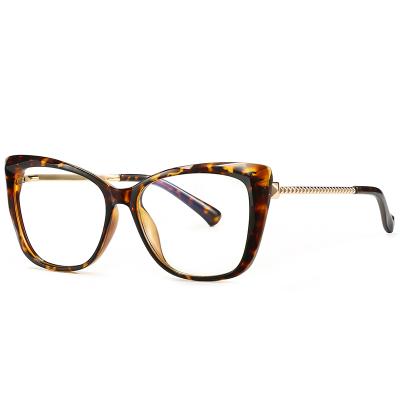 China High Quality Trend Cat Eye Reading Glasses Spring Hinge M-2061 TR90+ Metal Glass Sight Frame for sale