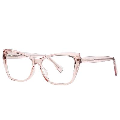 China Spring Hinge M-2002 Latest Fashion Transparent Glasses Frame TR89+CP Spring Hinge Optical Glass Frame for sale