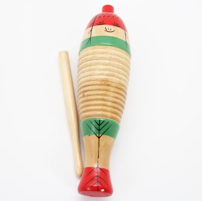 China DF506A Educational wooden toy fish frog percussion instrument guiro toy for children for sale