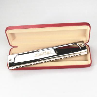 China Professional brass harmonica competitive price T2406S EASTTOP reedplates good sound with key of C for sale