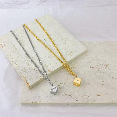 China Europe and America men and women with the same dies custom diamond necklace fashion stainless steel wind simple jewelry new design. for sale