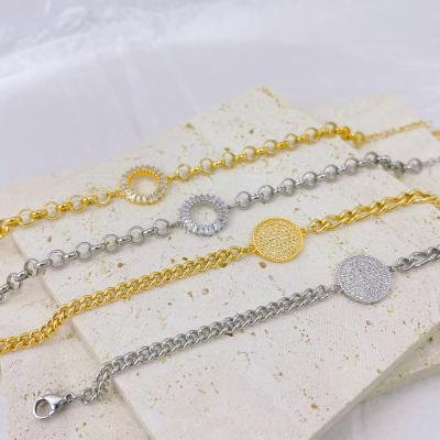 China Trendy new fashion simple cold wind attractive gold-plated jewelry full diamond zirconia FASHIONABLE luxury bracelet. for sale