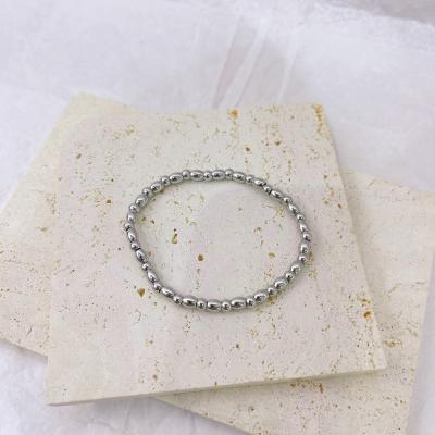 China New FASHIONABLE simple wind stainless steel beads can be adjusted cold wind temperament bracelet support customization. for sale