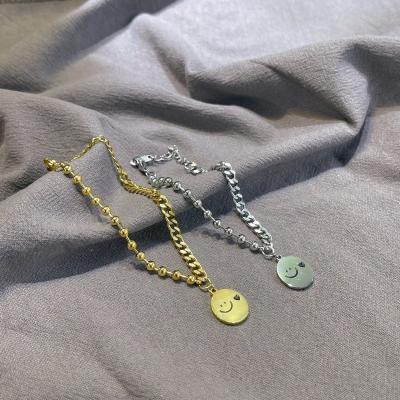 China FASHIONABLE in 2023, news the new products splicing face stainless steel face pendant bracelet oval chain ladies splicing jewelry ladies. for sale