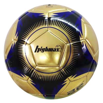 China Hiddwn Valve PVC Metallic Soccer Ball Reflective Football Custom Design Golden Football Ball for sale