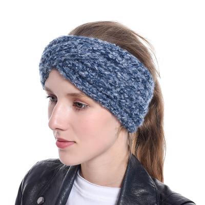 China Autumn Winter Wool Knitted Headband Fashion Ear Warmer Hair Band Elastic Headband For Women Girls for sale