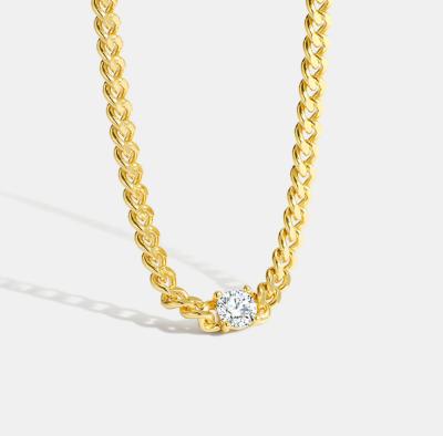 China Fashion 18K Gold Brass Thick CZ Cuban Chain Necklace Casual/Sporty Jewelry Top Chain Necklace For Women for sale