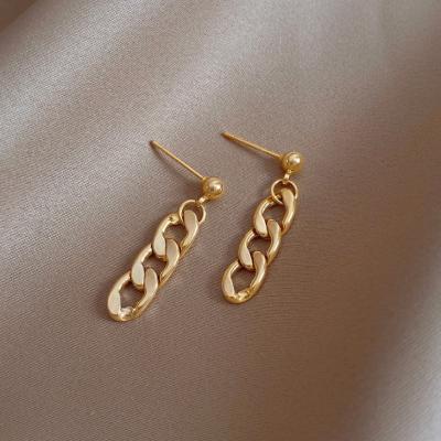 China European and American CIA casual/sporty style gold chain earrings temperament earrings design simple earrings for sale