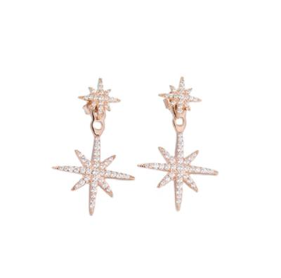 China Trendy Jewelry Crystal Diamond Star Drop Earrings Fashion Design Earrings Zircon Stone Party Jewelry for sale