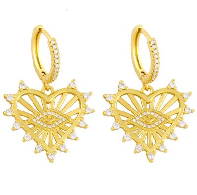 China Classic Fashionable Creative Jewelry Hollow Love Eye Earrings Female Exaggerated Diamond Earrings for sale