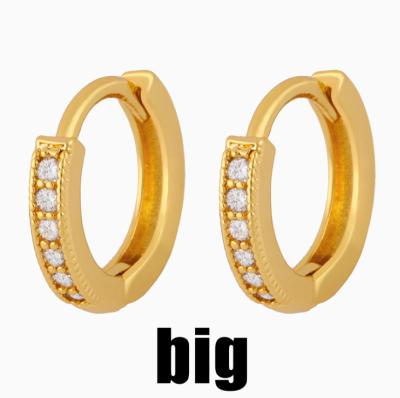 China 2021 New Classic Trendy Fashion Double Row Stud Earrings Round Brass Earrings For Women Jewelry Gift for sale